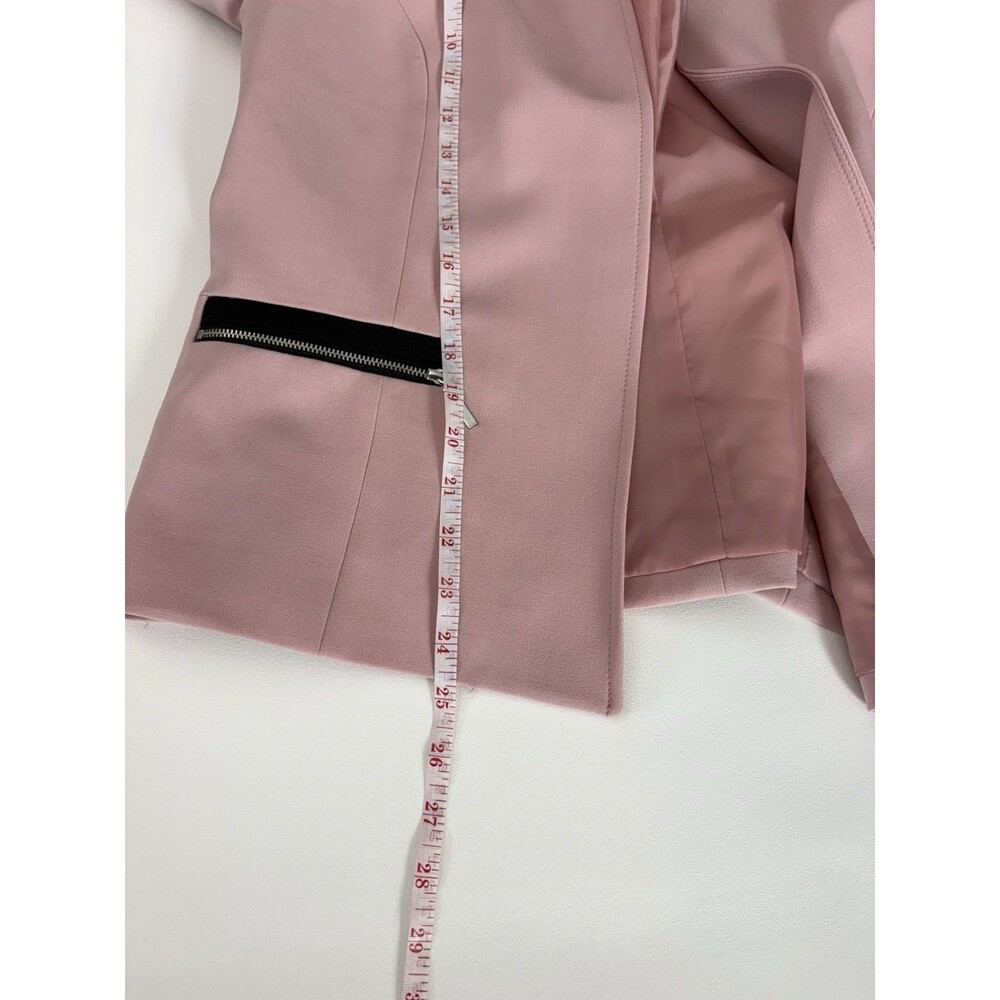 Evan-Picone Women's Blush Pink Blazer Mandarin Collar Size 12 Open Jacket - Picture 6 of 12